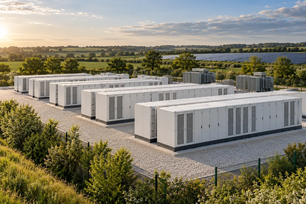 Illustration of battery storage in an energy landscape